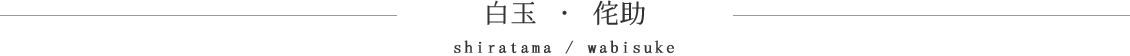 白玉 / 侘助
